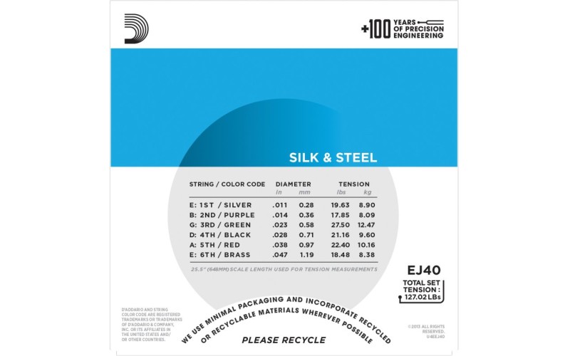 D'ADDARIO EJ40 - струны для акустической гитары ФОЛК